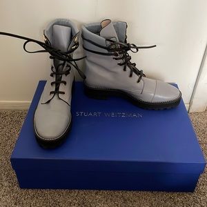 Stuart Weitzman Lexy Leather Combat Boots 7.5